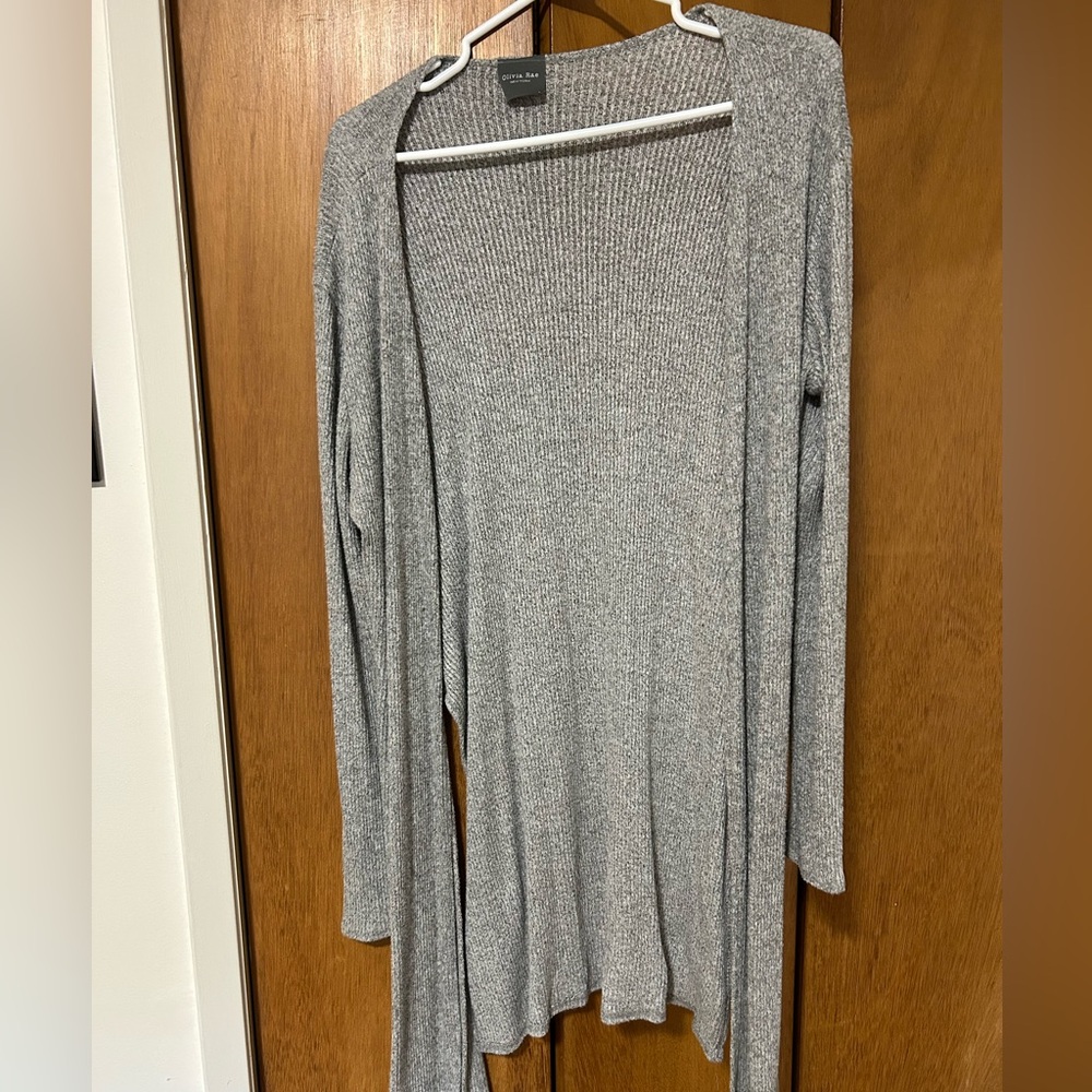 Heather Gray Open-Front Cardigan